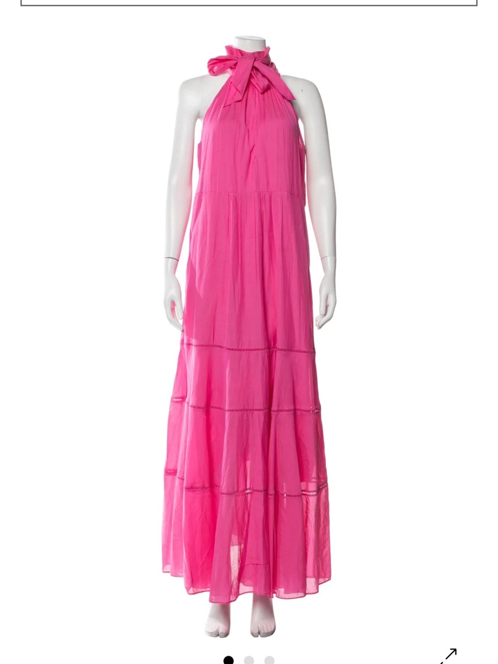 ME+EM Pink Halterneck tiered Maxi Dress